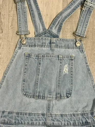 Wax Jean Distressed Denim Overall Jeans