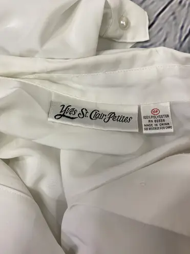 Vintage Yves St Clair White Beaded Blouse 10P M Petite