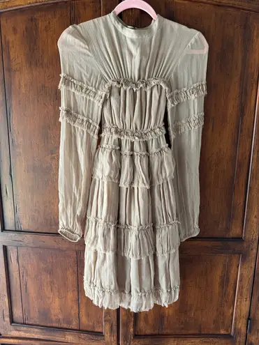 SIR. The Label | Ilona Silk Mini Dress | XS Tan