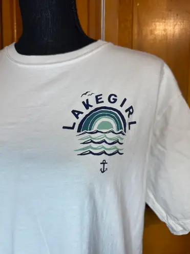 Lake Girl White Short Sleeve Tee Shirt Size Medium
