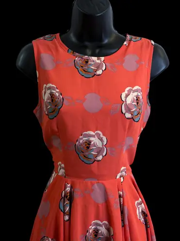 Maison Jules Hibiscus Bloom Combo Pink Sleeveless Floral Fit And Flare Mini Dress