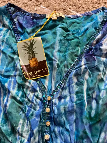 Pineapple Swim Cover Up Blue Size XXS