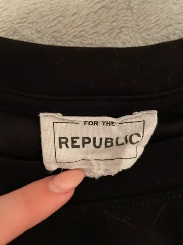 FOR THE REPUBLIC Black Twisted Knot Sweatshirt 