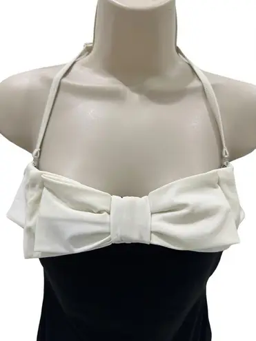 Newport News  one piece bikini halter top full coverage large front bow