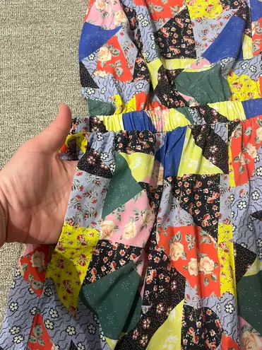 Anthropologie Corey Lynn Calter Floral Patchwork Short Overalls (Size L) - Image 8