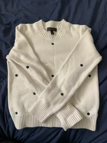 Banana Republic Ivory Sweater with Black Dots