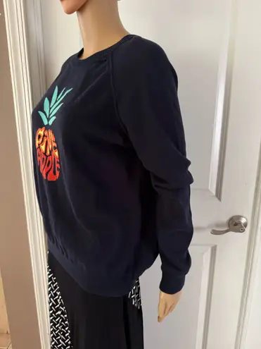Minnie Rose Pineapple Graphic Navy Cotton Pullover. Size S. MSRP $165