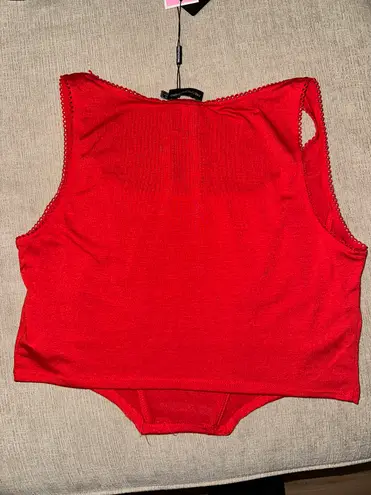 Pretty Little Thing Red Corset Top