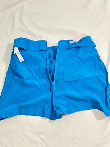 La Perla NWT  100% silk blue twisted shorts/beach cover/italy40