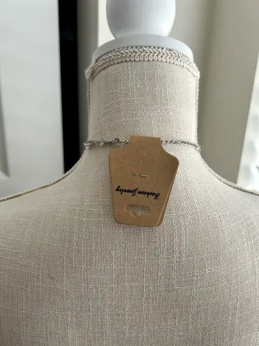 Fashion Jewelry Faux Silver Double Layered Y Necklace