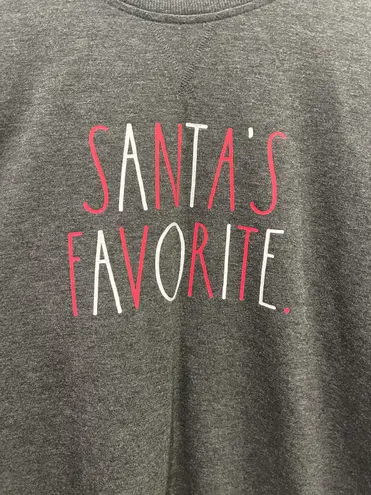 Rae Dunn Grey “ Santa’s Favorite “ Long Sleeve Small