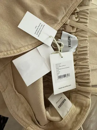 NANUSHKA Kaia Denim Button-Front Maxi Dress w/ Removable Straps