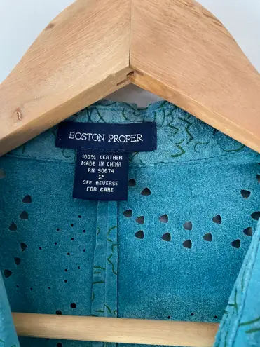 Boston Proper Leather Cutout Jacket