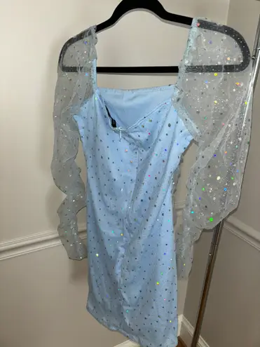 Blue Sequin Cocktail Dress Size M