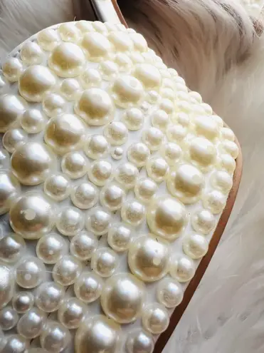 Opulent Pearl Platform Bridal Heels White Size 8