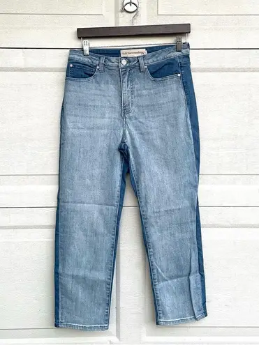 Soft Surroundings Women’s Jeans Blue Two Tone Straight Leg Stretch 10
