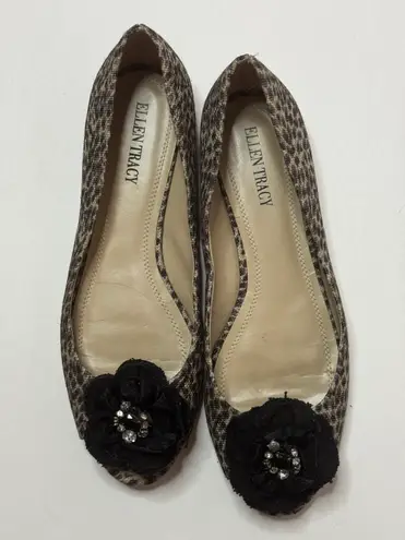 Ellen Tracy 'Falan' Peep Toe Flats Size 8M