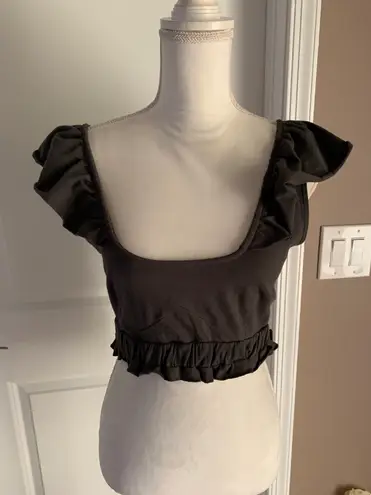 Anthropologie Cross-Back Ballet Crop Top