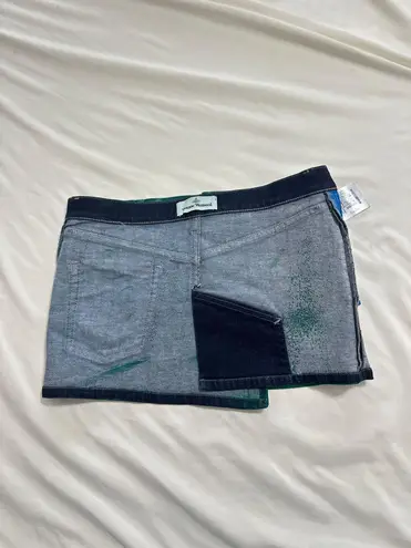 Vivienne Westwood Metallic Green Punky Mini Skirt/26