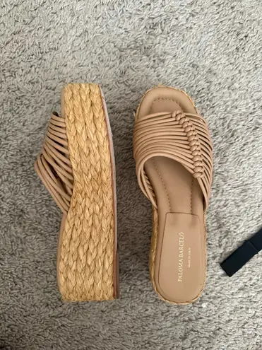 Paloma Barcelo mini platform wedges Tan Size 7