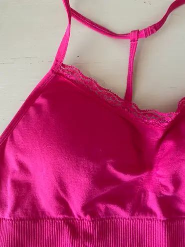 No Boundaries NWOT Hot pink lace trim  crop top / bralette