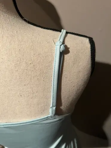 See Through 1/2 Sleeve Blouse with Matching Tank Blue Size XS