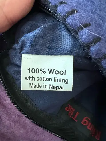 Chrissy Teigan Rising Tide Woman’s Blue 100% Wool Shoulder Purse with Flower and Pompom Details