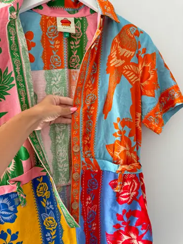 Farm Rio Mixed Lace Garden Scarves Romper