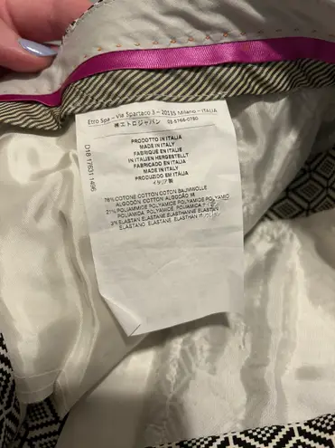 Etro Spa Via Spartaco 3 Milano Pants Size L