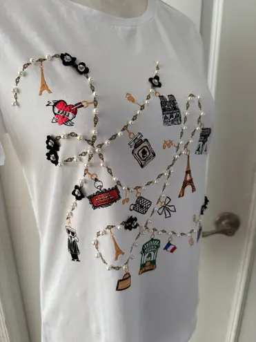 Karl Lagerfeld PARIS Embellished T-Shirt. Size S. MSRP $49