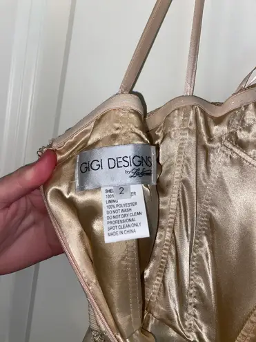 La Femme Gold Prom Dress