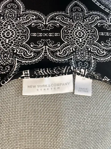 Ny&co NY& Stretch Medium Pull over black white paisley monochromatic maxi dress with cut-out shoulder sleeve