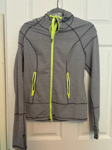 Zella Striped Hooded Workout Jacket