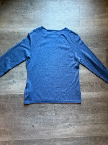 J. McLaughlin Jamey Blue Sweater Size M Button Accent Sleeves