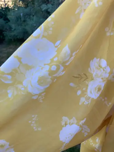 Eshakti Custom Yellow Floral Chiffon Shift Dress 4X