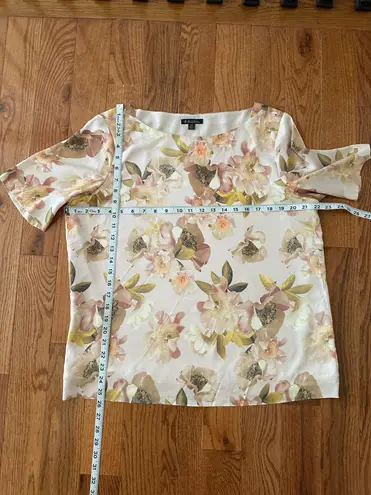 Brooks Brothers New Woman’s Silk Short Sleeve Floral Top Pink, Sz 14