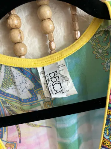 Becca Rebecca Virtue Y2K 2000s V Neck Empire Babydoll Colorful Paisley Boho