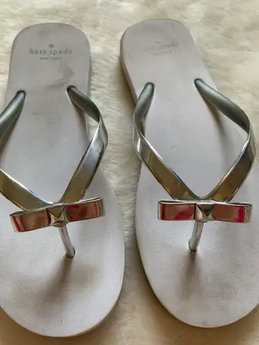 Kate Spade Bridal Wedding Flip Flops Silver Size 6 13 From BrynnsPoshPearls