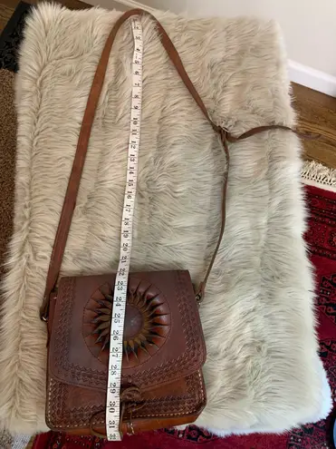 Vintage Leather Boho Hippie Purse Brown