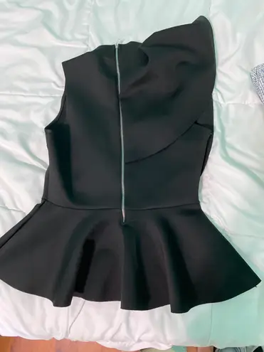 Amazon Black Ruffle Peplum Top