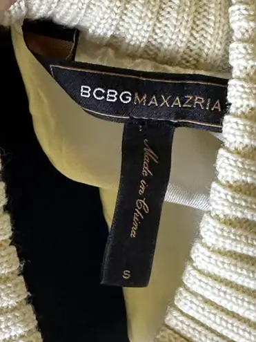 BCBGMAXAZRIA Puffer Knit Jacket In Cream