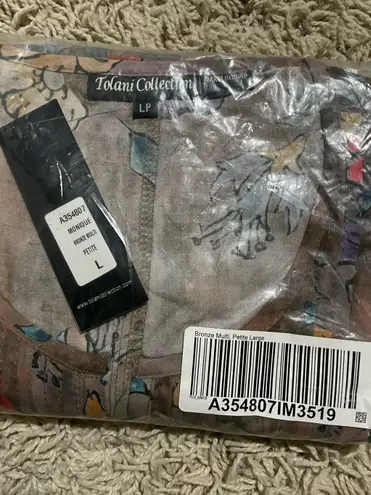 Tolani Collection Petite Printed Woven Tunic w/ Pleat Detail A354807 NWT Large