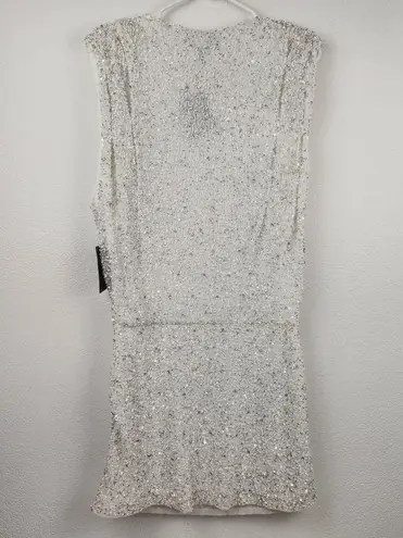 Retrofête Retrofete Carnegie Sequin Dress in Crystal White Size XL NWT Beaded