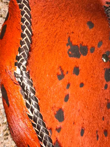 NEW Handmade Dyed Cowhide Leather Cossbody Purse Steer Cow Rust Western Orange Brown