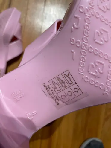Jeffrey Campbell Pink Jelly Platform Heels Open Toe Crisscross Barbie Coquette Pastel Vintage y2k Jelly Slipon Band Slides Sandals Bubblegum Chunky Block - Image 8