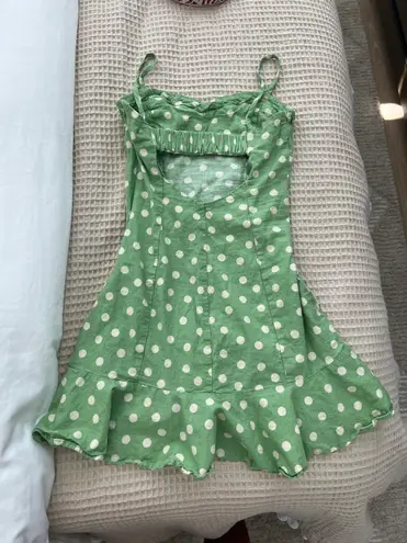 ZARA Green polka Dot Dress