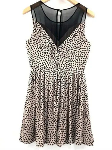 BCBGeneration  Dress Chai Combo Polka Dot Dots Mesh Mini Black & Creme Size 6