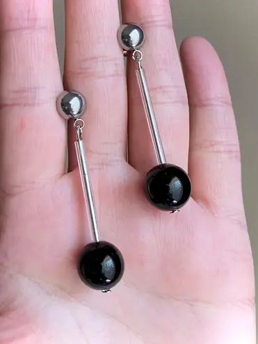 Handmade boho street simple unique dangle earrings🖤🤍