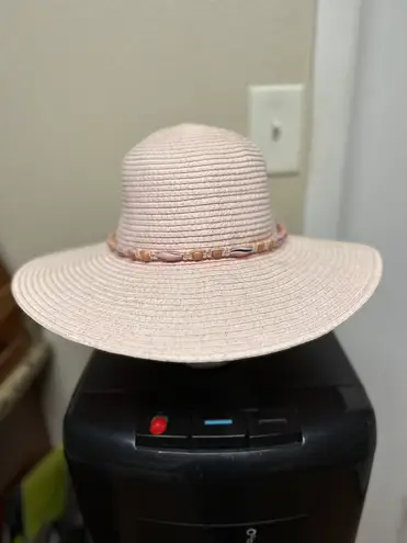 Women's Pink Straw Sun Hat