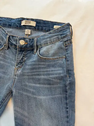 Vintage America Wonderland Capri Gingham Flare Jeans Blue Size 26